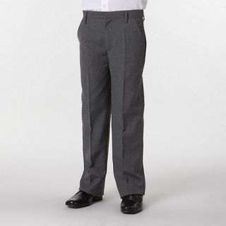 Boys pack of two grey flat front school uniform trousers