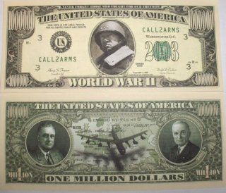Set of 10 Bills World War II Million Dollar Bill Toys & Games