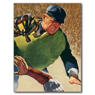 Vintage Sports, Baseball Player Umpire Post Card