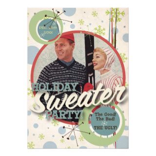 The Kitsch Bitsch  Holiday Sweater Party Custom Invitation