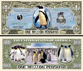 Penguin 1 Million Penguins Novelty $Million$ Dollar Bill Collectible Toys & Games