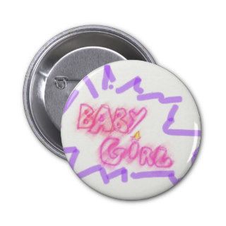 Inscription baby girl pinback buttons