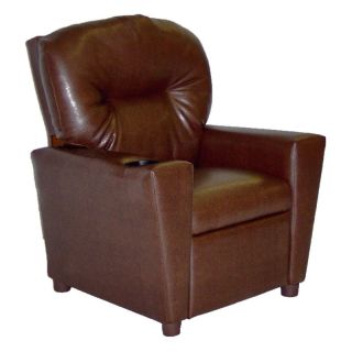 Dozydotes Kid Recliner with Cup Holder   Pecan Brown   Kids Recliners