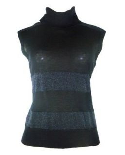 Cacharel Sleeveless Turtleneck Sweater Black FR 2/US Medium