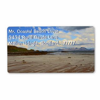 Coastal Beauty Mellon Udrigle Beach Storm Scotland Custom Shipping Labels