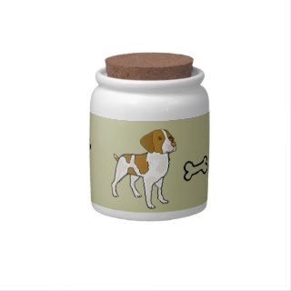AD  Fun Brittany Spaniel Dog Treat Jar Candy Dishes