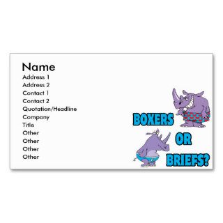 boxers or briefs funny undies rhinos business card templates