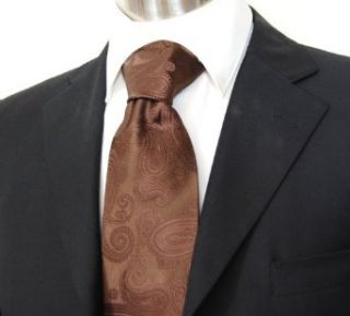 Paul Malone Extra Long Necktie 100% Silk Brown Paisley at  Men�s Clothing store