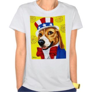 Uncle Sam Beagle Dog Spaghetti Strap Tee