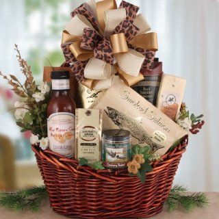 Deluxe Baby Gift Basket   Blue for Boys   Great Shower Gift Idea for Newborns  Gourmet Meat Gifts  Grocery & Gourmet Food