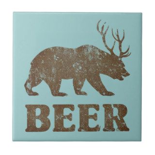 Vintage Bear Deer Tile