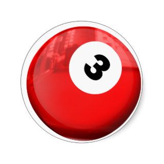 Number 3 Billards Pool Ball Stickers