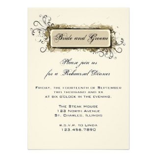 Abstract Floral Wedding Rehearsal Dinner Invite