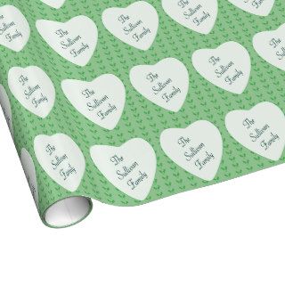Personalised Christmas Hearts and Holly Giftwrap Gift Wrap