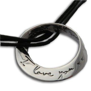 Shanti Boutique I Love You More Necklace Sterling Silver with 16 17" adjustable necklace Black Jewelry
