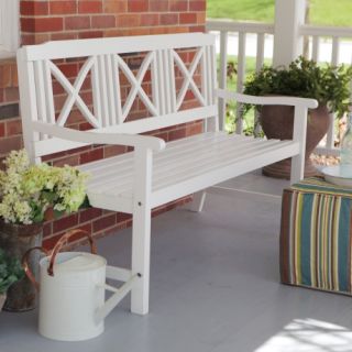 Coral Coast Matera 5 ft. Painted Bench   White   Outdoor Benches