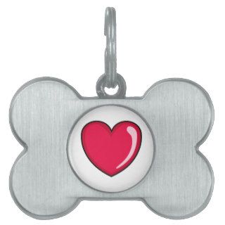 Red Heart Pet Name Tag