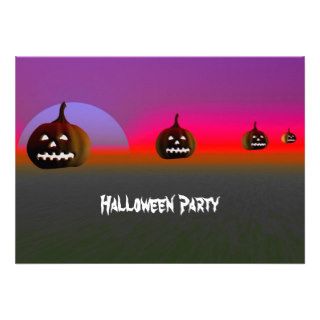 Halloween Night Party Invitation   Pumpkin 4 Card