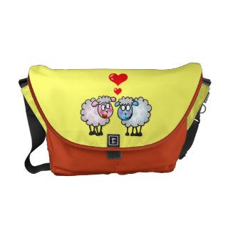 Funny cartoon sheep, Wedding couple Commuter Bag