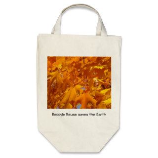 Recycle Reuse save the Earth Tote Bags Leaves
