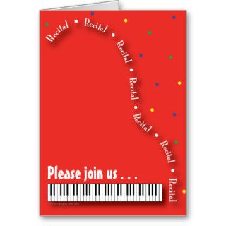 Red Piano Recital Invitation Card