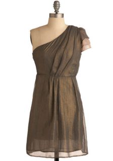 Bronze Statuesque Dress  Mod Retro Vintage Printed Dresses