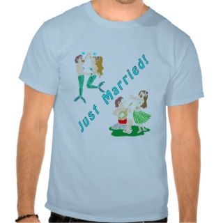 Just Married   Mermaid Hula T Shirts
