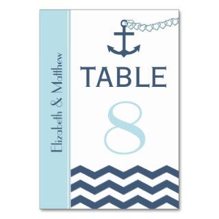 Nautical Wedding Table Numbers Cards Table Cards