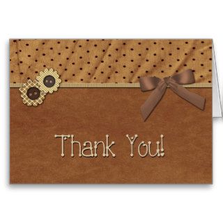Thank You Buttons Bow Cards