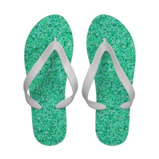 Turquoise Glitter Flip Flops Sandals