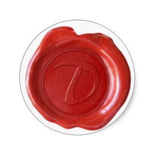 Wax Seal Monogram   Red   Artistic D   Stickers