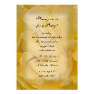 Fancy Yellow Rose All Ocassion Party Invitation