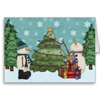 Funny Snowman Christmas Greeting Card