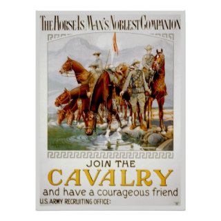 Vintage Join The Cavalry ~ Army Recruitment Ad Print