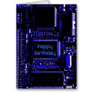 Circuit Blue 'Happy Birthday' card front text