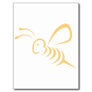 Logotipo del insecto de la abeja del vuelo tarjeta postal de