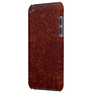 Hollow Gold Squares on Dark Red iPod Touch Case Mate Case