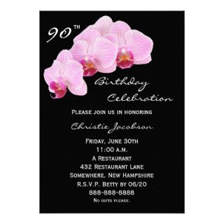 90th Birthday Party Invitation    Orchids Invitation