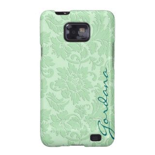 Pastel Green Monotones Vintage Floral Damasks Galaxy SII Covers