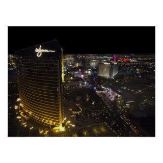 Aerial Las Vegas Strip at Night View June 2009 Poster