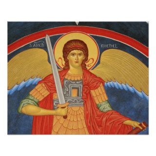 <Saint Michael> Fresco at Monastery of Saint Antoi Poster
