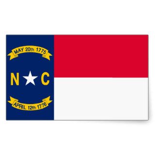 North Carolina State Flag Rectangular Stickers