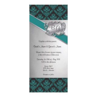 Teal & Silver Elegant Wedding Invite