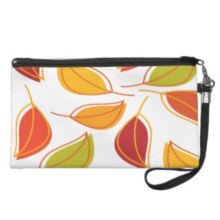 Autumn Leaves (Leaf)   Orange Yellow Red Green Wristlet Clutches