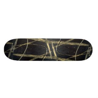 Colorful Haiku in Black and Gold Skate Board Decks