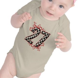 27 checkers flag number t shirt