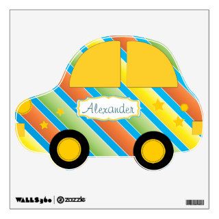 Personalized Cute Car Baby Boy  Toddler Wall Decal