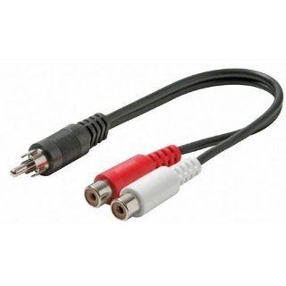 6 inch Ster Plg To 2RCA Plug Yaud Patch Cord Retail Blister Pk Electronics