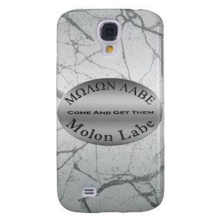 Molon Labe 2nd Amendment Gun Rights Slogan Silver Samsung Galaxy S4 Cases
