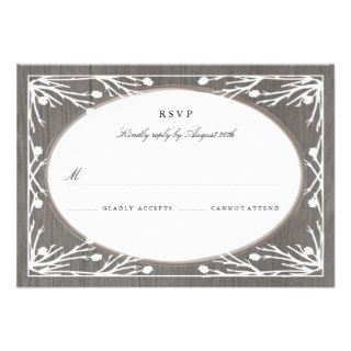 Rustic Country Monogram Wedding RSVP Personalized Invite
